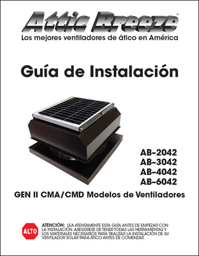 Attic Breeze Generation II CMA/CMD model series installation guide - Spanish