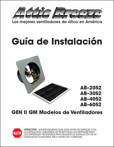 Attic Breeze Generation 2 GM model series installation guide - Spanish