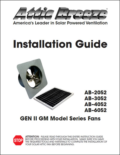 Attic Breeze Generation 2 GM model series installation guide - English