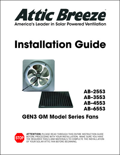 Attic Breeze Generation 1 GM model series installation guide - Spanish