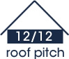 12:12 roof pitch (45 degree slope)