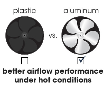 compare solar attic fan blade material